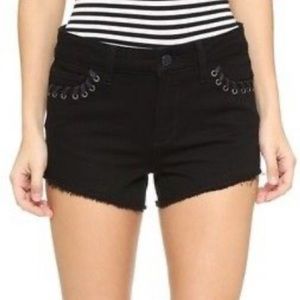 Paige Keira Black Lace Grommet Jean Short